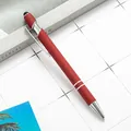 Red aluminum capacitive touch ballpoint pen with matte finish and soft stylus tip - 1.0mm Bullet Tip / Wine Red (Black Ink)