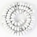 Perle abaco in pietra naturale bianca marmorizzata grigia per distanziatori gioielli - Circa 5*8mm / Turchese Bianco