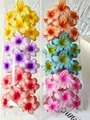 Vibrant multi-colored gradient frangipani flower hair clips for summer beach vacation - Regular Three-Flower Style (6 Colors)
