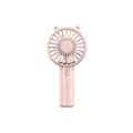 Mini ventilador de mano portátil rosa con orejas de gato y batería USB recargable - Carga USB / 15*7.5*4.3cm / Rosa