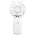Portable USB rechargeable handheld mini fan with cute bear ears in white color - Battery Powered Model (Non-rechargeable) / 15*7.5*4.3cm / White