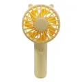 Portable handheld mini USB rechargeable fan with cute bear ears and yellow fan blades - USB Charging / 15*7.5*4.3cm / Yellow
