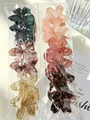 Set of diverse colorful resin frangipani flower hair claw clips in plastic package - 8cm Brown Leopard Print (6 Colors)