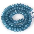 Filo di perle abaco in pietra naturale blu per la creazione di gioielli fai da te - Circa 5*8mm / Finta Acquamarina Scura