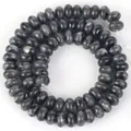 Perle distanziatrici a abaco in pietra nera flash per accessori gioielli fai da te - Circa 5*8mm / Larvikite