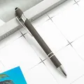 Premium 2-in-1 metal click ballpoint pen with capacitive stylus tip in matte dark grey - 1.0mm Bullet Tip / Gray (Black Ink)