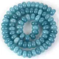 Cuentas espaciadoras de ábaco de piedra azul natural para creación de joyas DIY - Aguamarina Clara de Imitación