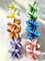 Set of tropical Plumeria flower hair clips in various vibrant colors for beach vacation - 8cm Matte Flower Core (6 Colors)