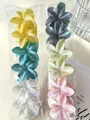 Set of iridescent frangipani flower hair claw clips in mixed beach vacation colors - 8cm Solid Transparent Iridescent (6 Colors)