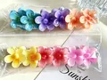 Colorful tropical plumeria flower hair clips in various bright matte finish colors - 4cm Five-Petal Flower (6 Colors)