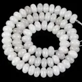 Cuentas de ábaco de piedra natural blanca para la creación de joyas artesanales DIY - Jade Blanco