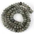 Cuentas de labradorita gris natural en forma de ábaco para accesorios de joyería DIY - Labradorita