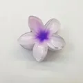 Elegant purple and white gradient plumeria flower hair claw clip for beach resort style - 8cm Purple