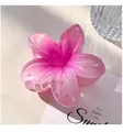 Pink gradient plumeria flower hair claw clip ideal for elegant beach vacation styles - 8cm Rose Red