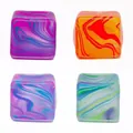 Four-pack colorful marbled ice cube squishy toys for stress relief and sensory play. - 5.5cm Purple Swirl Ice Cube (OPP)