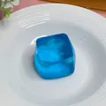 Blue translucent ice cube squishy toy with realistic maltose jelly texture - 5.0 Blue Large Ice Cube (OPP)