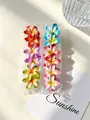 Colorful plumeria flower hair claw clips set for tropical beach vacation hair styling - 8cm Solid Spray Gradient (6 Colors)