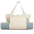Large capacity canvas yoga mat tote bag with a dedicated sleeve carrier for fitness - 46x35x15cm / Off-white