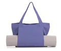 Purple canvas yoga mat tote bag for carrying exercise mats in fitness and Pilates. - 46x35x15cm / Purple