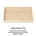 Große Schmuckschale aus natürlichem Massivholz zur Aufbewahrung, Abmessungen 35x24x3,5 cm - Premium-Massivholz-Präsentationstablett (Leeres Tablett)