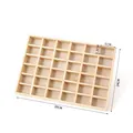 Professionele massief houten sieraden display lade met 42 vakken, formaat 35x24x5cm - Premium massief houten displaytray (Tray met 36 vakken)