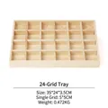 Massief houten sieradendisplay met 24 vakken voor opbergen en organiseren - Premium massief houten displaytray (Tray met 24 vakken)