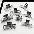 Variety of smokey grey translucent hair claw clips in different geometric shapes - Small Gradient Color Style / 8 Pieces / Gradient