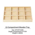 Handcrafted twelve-grid solid wood storage tray for jewelry display, dimensions 35x24x3.5cm - Premium Solid Wood Display Tray (12-Grid Tray)