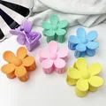 Set of colorful matte flower-shaped hair claw clips in pastel colors for women - 6 Pieces/Pack / 6CM Flower - Vibrant Colors