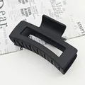 Elegant matte black rectangular hair claw clip for secure hold and stylish hair styling - 8.5cm Square Style / Matte Black