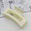 Matte cream yellow large hair claw clip for thick hair accessory - 8.5cm Square Style / Matte Cream