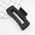 Large minimalist matte black square hair claw clip for elegant back-of-head hair styling - 10.5cm Square Style / Matte Black