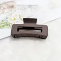 Elegant matte brown square hair claw clip large shark hair clamp accessories for women - 10.5cm Square Style / Matte Dark Coffee