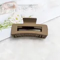 Large matte brown rectangular shark hair claw clip for women's elegant styling - 10.5cm Square Style / Matte Light Coffee
