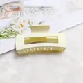 Large elegant cream matte square hair claw clip fashion accessory for women styling - 10.5cm Square Style / Matte Cream