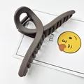 Large matte coffee brown hair claw clip shark style for women's thick hair accessories - 13cm Ribbon Style / Matte Dark Coffee