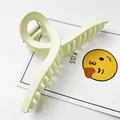 Elegant cream-colored matte shark hair claw clip for women, large size hair grip. - 13cm Ribbon Style / Matte Cream