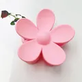 Large matte pink flower shaped hair claw clip elegant non slip shark hair accessories for women - 6cm Five-Petal Flower Style / Matte Pink