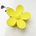 Vibrant matte yellow flower-shaped hair claw clip accessory for women's daily hairstyle - 6cm Five-Petal Flower Style / Matte Yellow