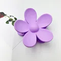 Large matte purple flower shaped hair claw clip accessory for daily elegant styling - 6cm Five-Petal Flower Style / Matte Purple
