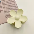 Matte cream yellow flower hair claw clip for elegant hair styling - 7.5cm Five-Petal Flower Style / Matte Cream