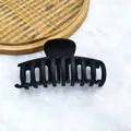 Minimalist large matte black hair claw clip with non-slip shark tooth design for women - 9cm Dragon Bone Style / Matte Black