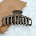 Matte coffee brown large hair claw clip for back of head styling accessory for women - 11cm Dragon Bone Style / Matte Light Coffee
