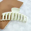 Cream colored matte large hair claw clip for women back of head styling shark clip - 11cm Dragon Bone Style / Matte Cream