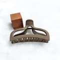 Matte coffee brown geometric cutout hair claw clip for elegant hair styling - 9cm Sycee Style / Matte Light Coffee