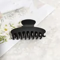 Premium matte black large hair claw clip in shark clip design for thick hair styling - 9cm Flat Dragon Bone Style / Matte Black