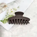 Matte brown large hair claw clip with elegant shark clip design for women - 9cm Flat Dragon Bone Style / Matte Dark Coffee