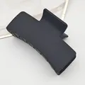 Minimalist large matte black shark hair claw clip accessory for thick hair styling - 8.5cm Solid Square Style / Matte Black
