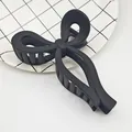 Large matte black bow hair claw clip with elegant shark clip design for hair styling - 13cm Big Bow-tie Style / Matte Black