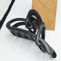 Modern glossy black hair claw clip with geometric twisted design for daily styling - 12cm Heart Style / Bright Black